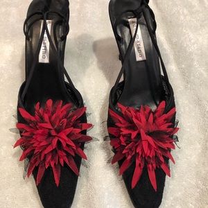 Never Worn heels with elastic.